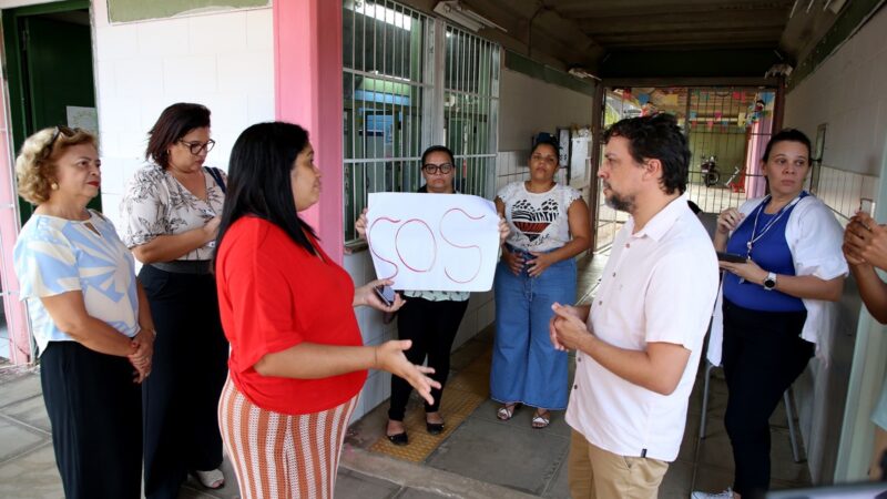 Comissão de Educação visita CMEI sem atividades por alagamento das salas de aula